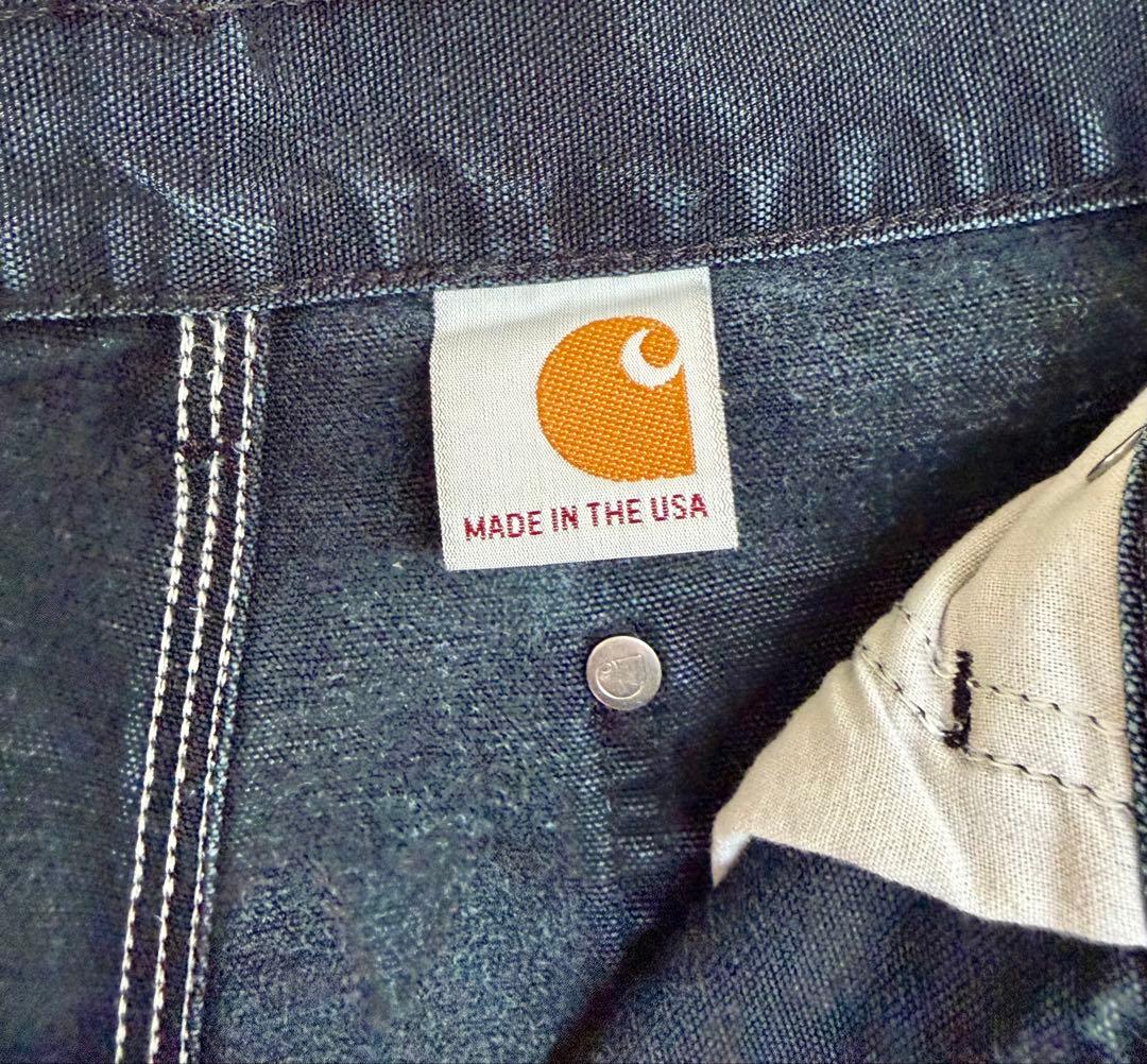 超スペシャル 30X32 W30 カーハート ダブルニー パンツ ブラック 黒