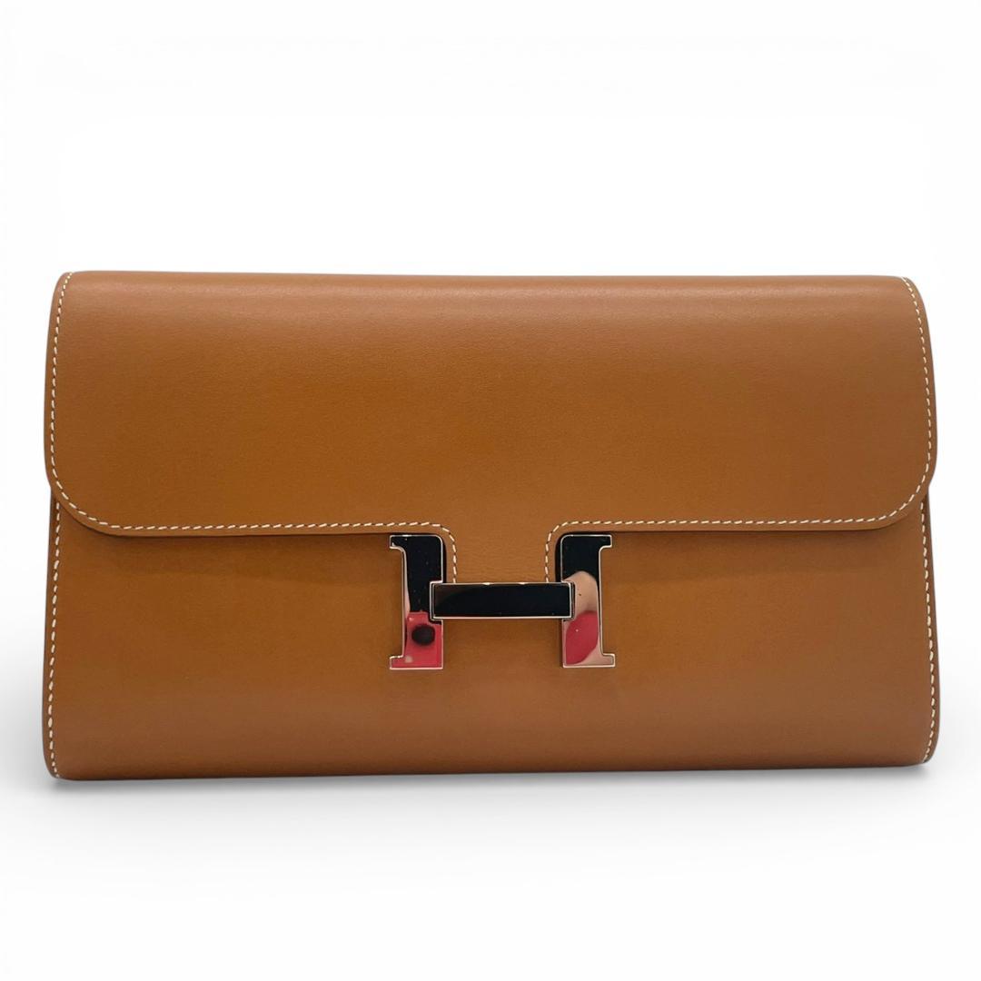 【新品同様】エルメス ボックスカーフ コンスタンスロング 二つ折り長財布