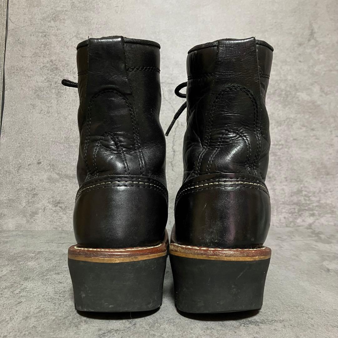 極美品　希少　ホーキンス　ロガーブーツ　ワークブーツ　ブラック　本革　2222
