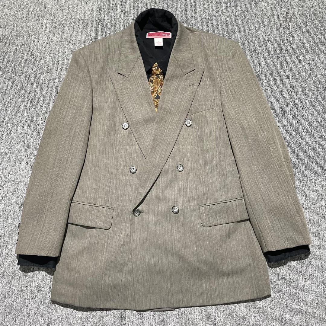 【あいうえお】ダブルブレスト ちょいワル スーツ セットアップ グレー系