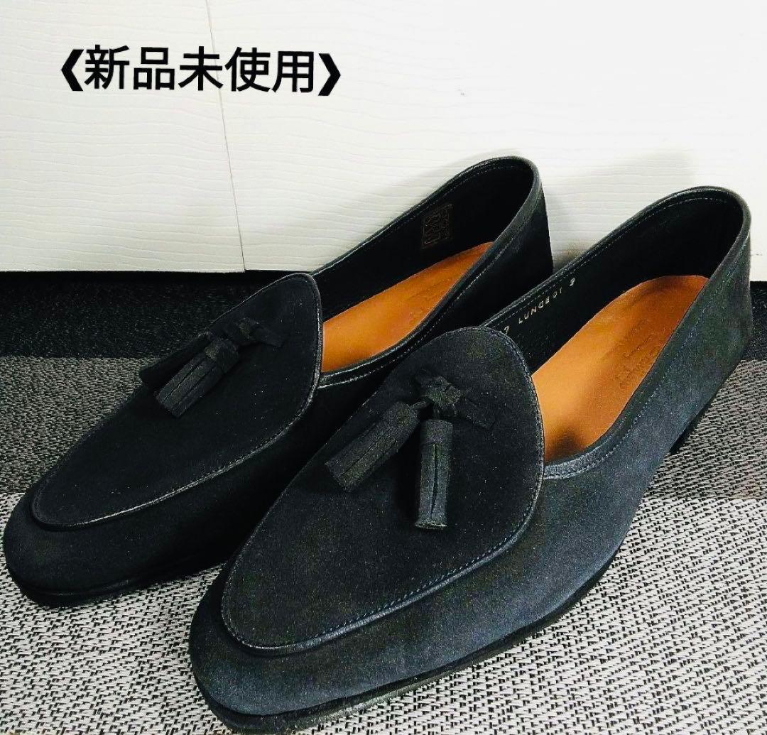 ❮新品未使❯ジャランスリワヤ⁄ネイビースエード⁄GOMMAベルジャンスリップオン