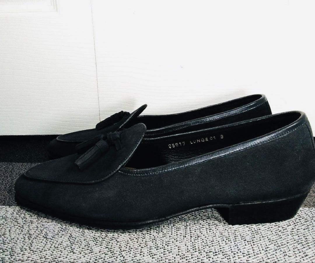 ❮新品未使❯ジャランスリワヤ⁄ネイビースエード⁄GOMMAベルジャンスリップオン