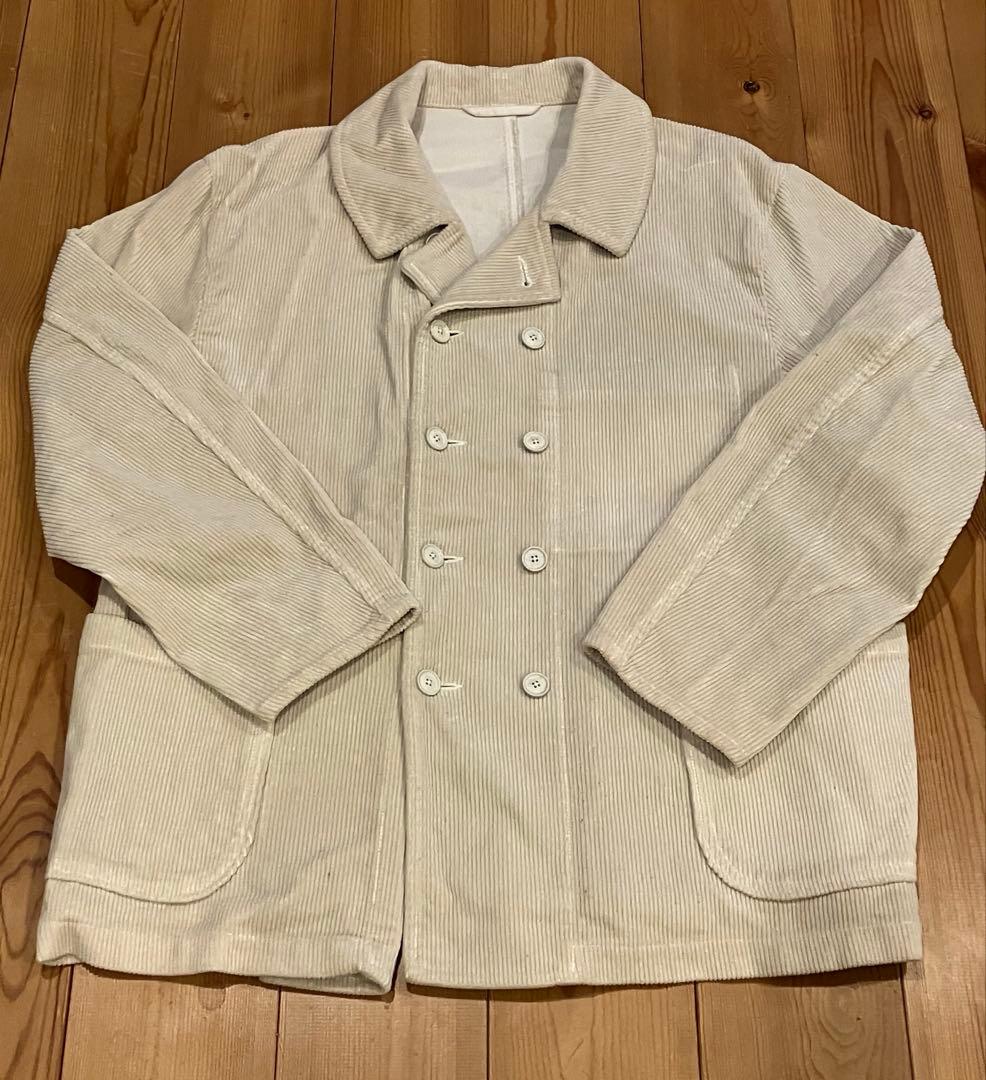 希少 コーデュロイ 襟付き ダブルジャケット Ｌ　フレンチジャケット