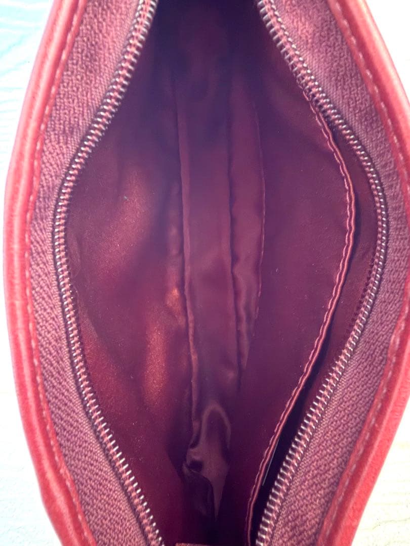 【美品レア】コーチ　アクセサリーポーチ　シグネチャー　ボルドー