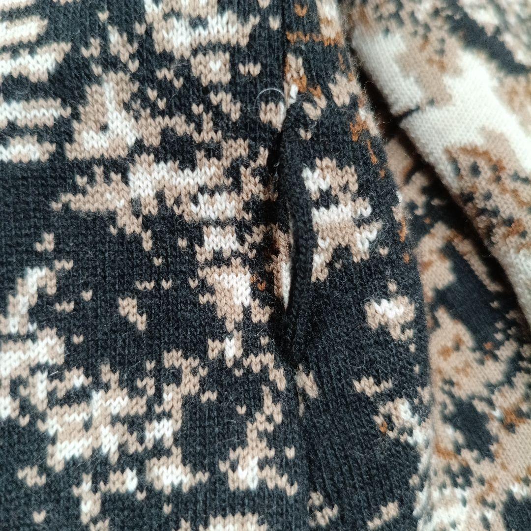 サルヴァトーレ・フェラガモ　ウールカシミヤ ニットコート　ロング丈　総柄