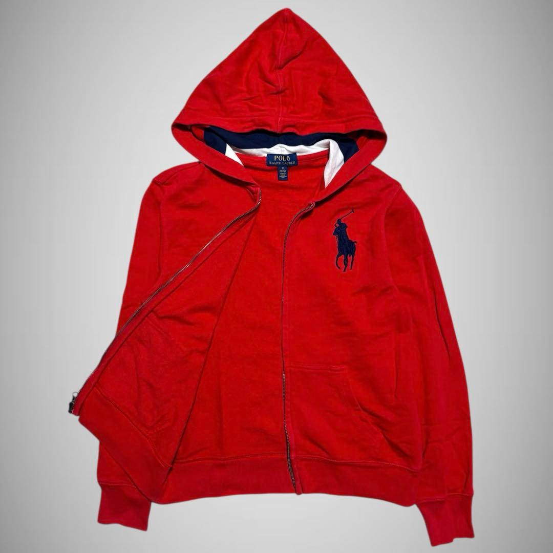 POLO ラルフローレン ジップパーカー ビックポニー 赤 Y2K 平成 お兄系