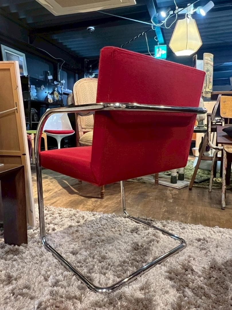 ノール 名作 ブルーノ チューブラーチェア 椅子 レッド モダン 赤 シンプル