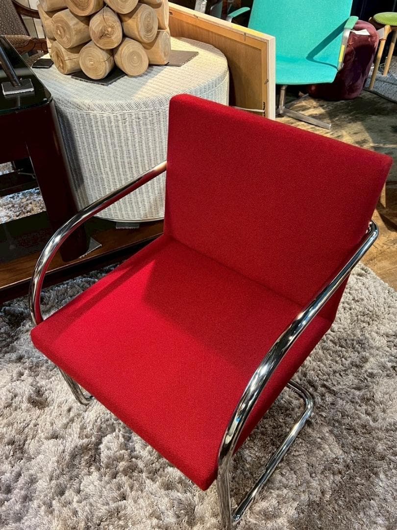 ノール 名作 ブルーノ チューブラーチェア 椅子 レッド モダン 赤 シンプル