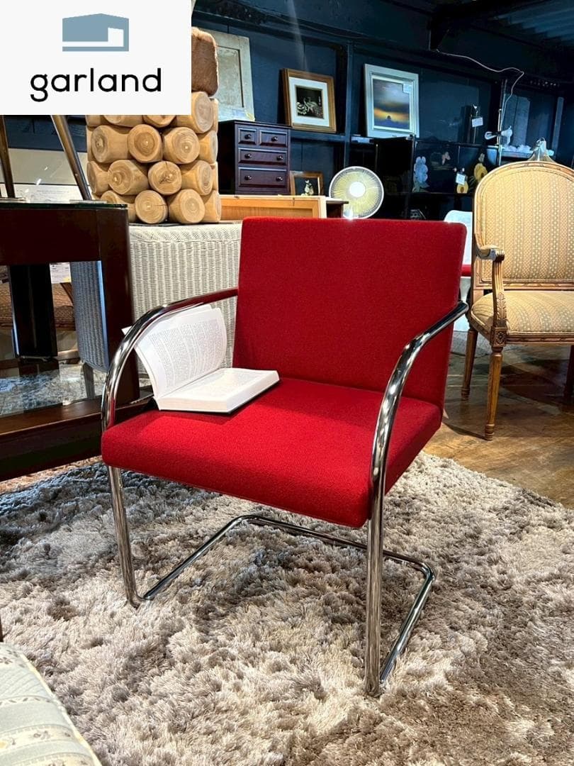 ノール 名作 ブルーノ チューブラーチェア 椅子 レッド モダン 赤 シンプル