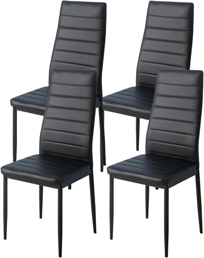 【ブラック4脚セット】ダイニングチェア ダイニング チェアー PU　北欧 モダン