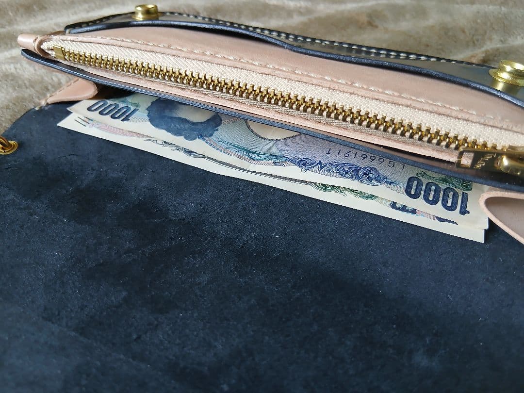 新喜皮革 オイルコードバン トラッカーウォレット ウォレットチェーン付き