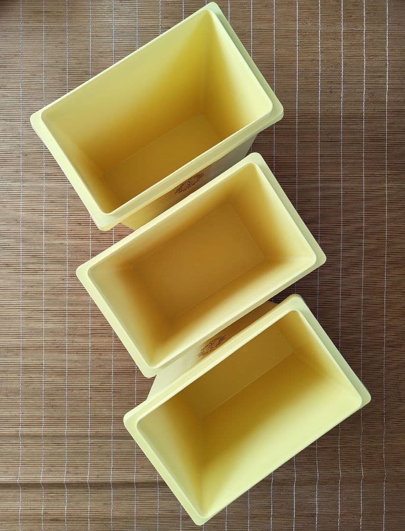 昭和レトロ　タッパーウェア　黄色　3個セット　米びつ　保存容器