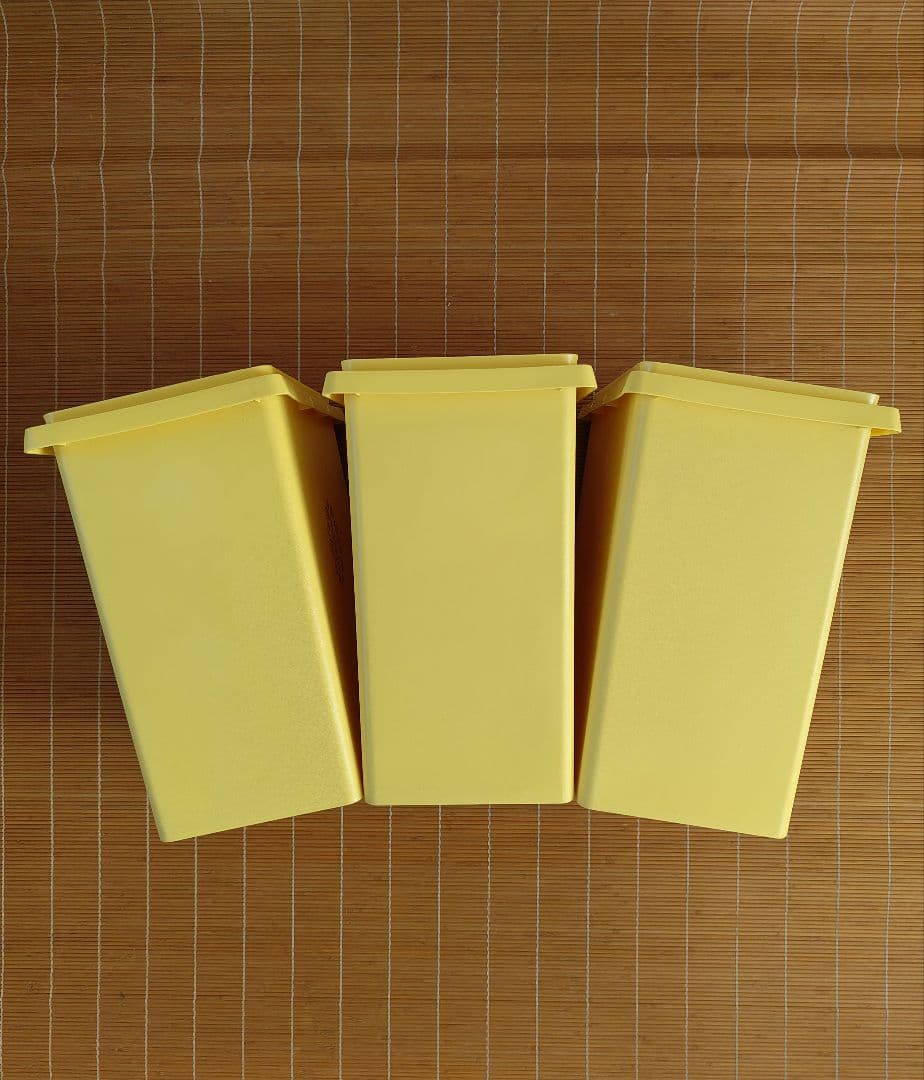 昭和レトロ　タッパーウェア　黄色　3個セット　米びつ　保存容器