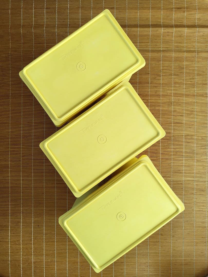 昭和レトロ　タッパーウェア　黄色　3個セット　米びつ　保存容器