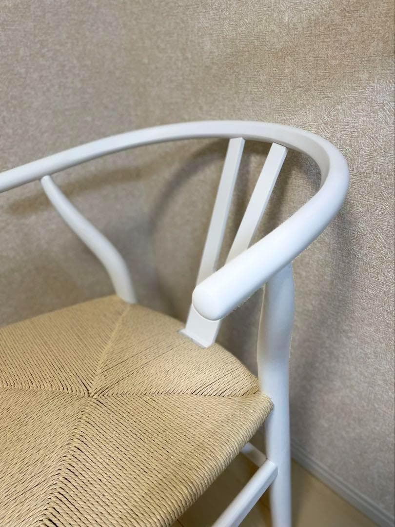 ホワイト Y字型背もたれ ダイニングチェア