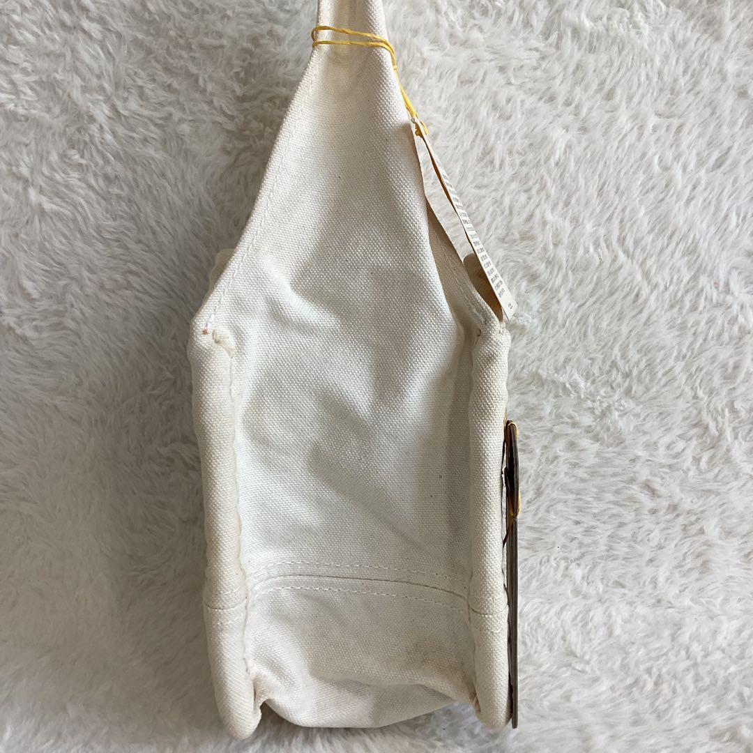 エバゴス Eワッペン　ハンドバッグ　カゴバッグ　キャンバス 鏡付き