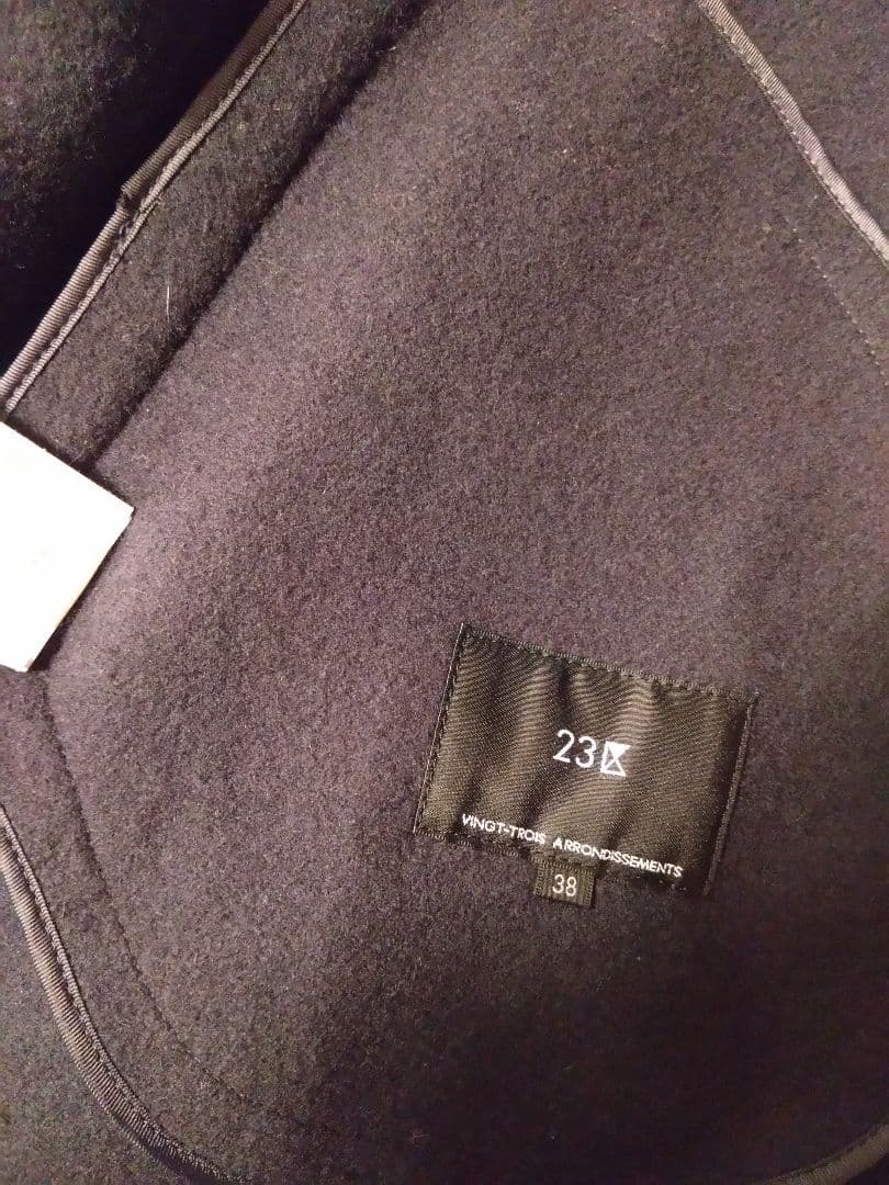 ウールリバーケープコート 23区グレー 38サイズ