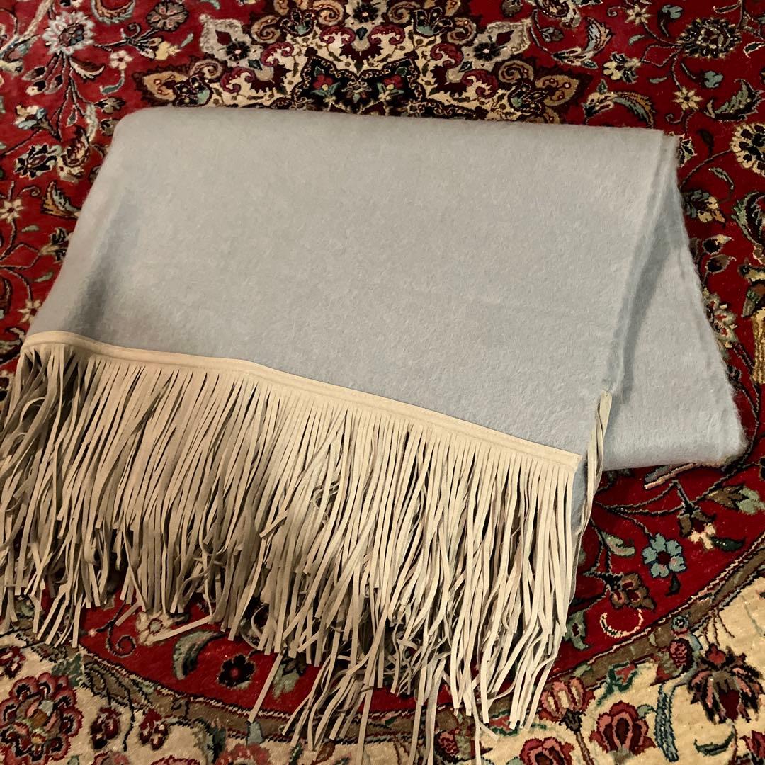 アソースメレ ASAUCE MELER ストール フリンジ キャメル100%