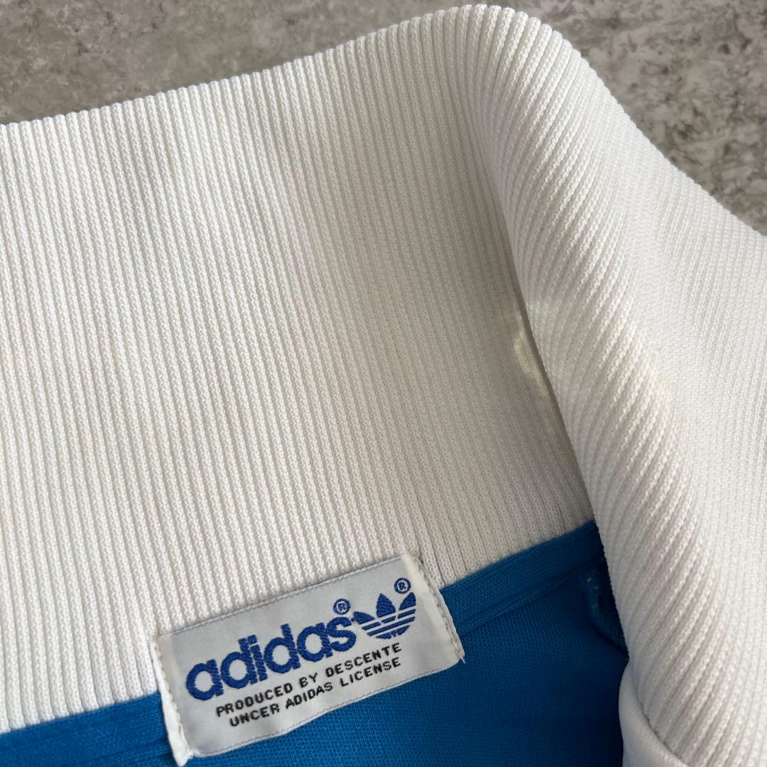 デサント製　adidas トラックジャケット ブルー　vintage アディダス