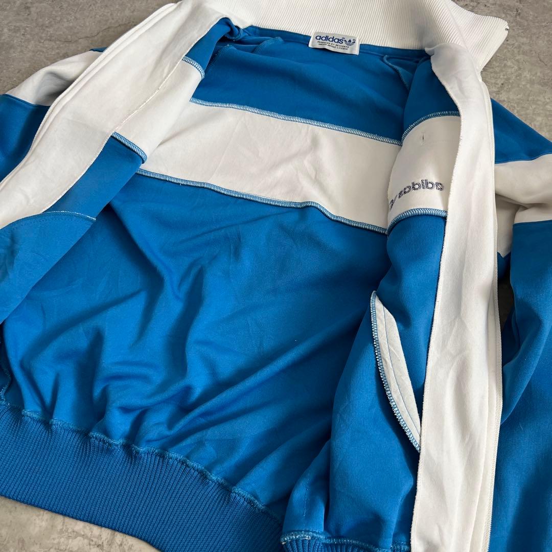 デサント製　adidas トラックジャケット ブルー　vintage アディダス
