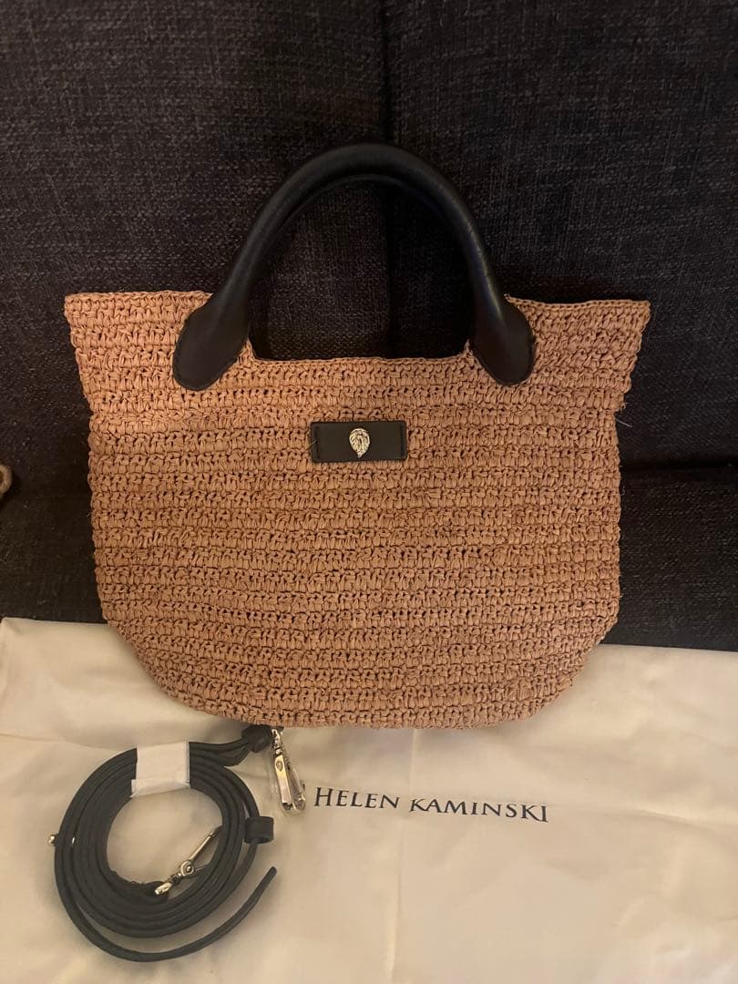 HELEN KAMINSKI ラフィア ショルダー付きハンドバッグ