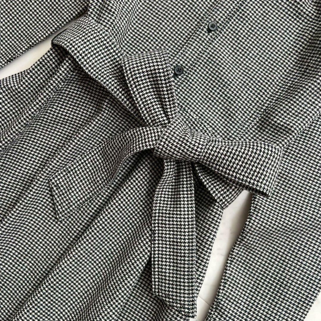 POLO RALPH LAUREN ハウンドトゥース柄 ウールベルテッドワンピ