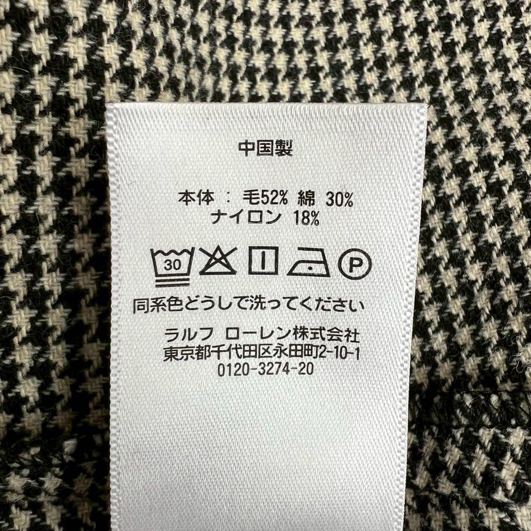POLO RALPH LAUREN ハウンドトゥース柄 ウールベルテッドワンピ