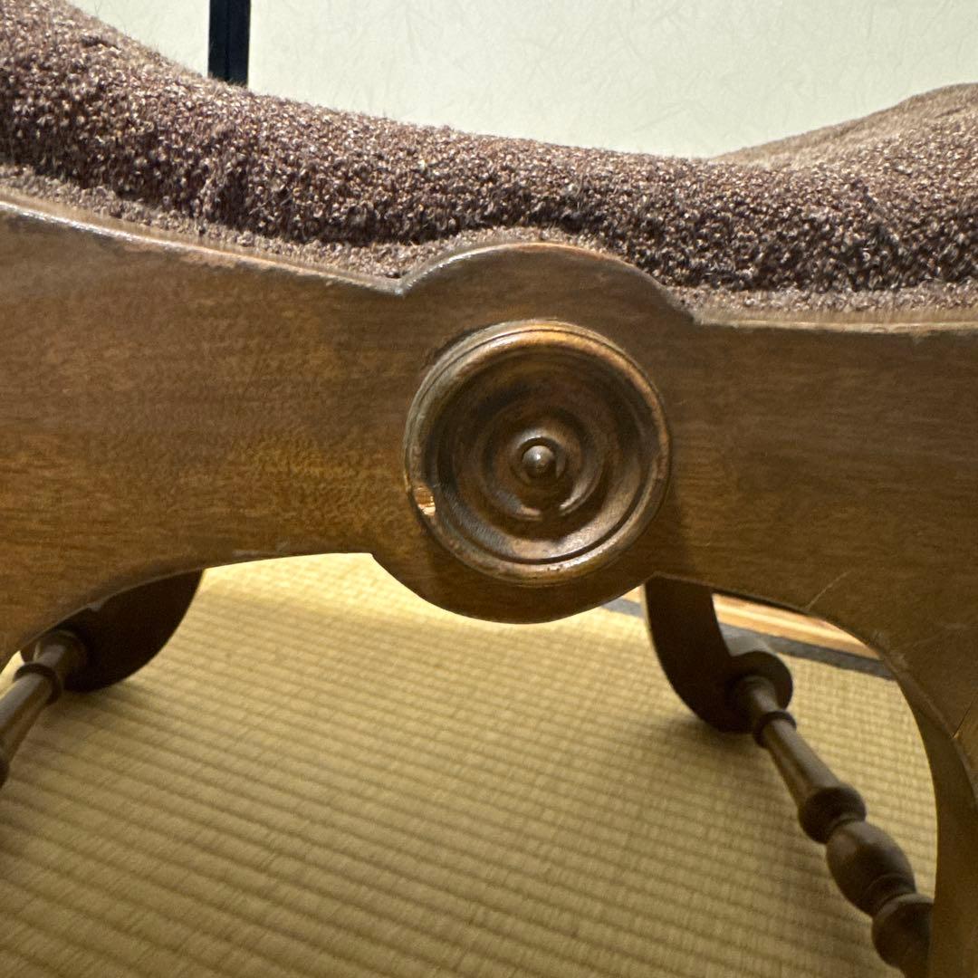 オットマン　アンティーク　スリッパチェア　X frame chair スツール