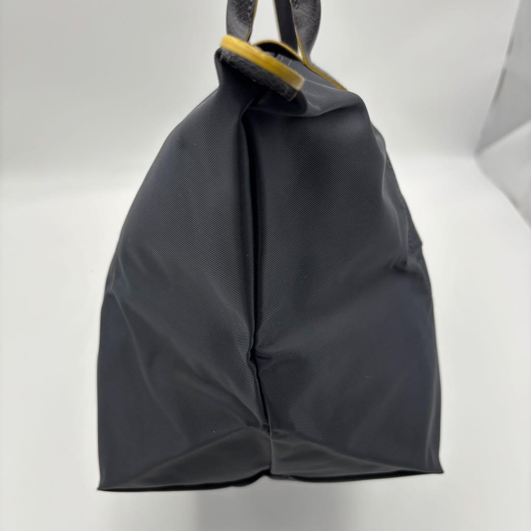 美品 LONGCHAMP ロンシャン ルプリアージュ M グレー×イエロー A4
