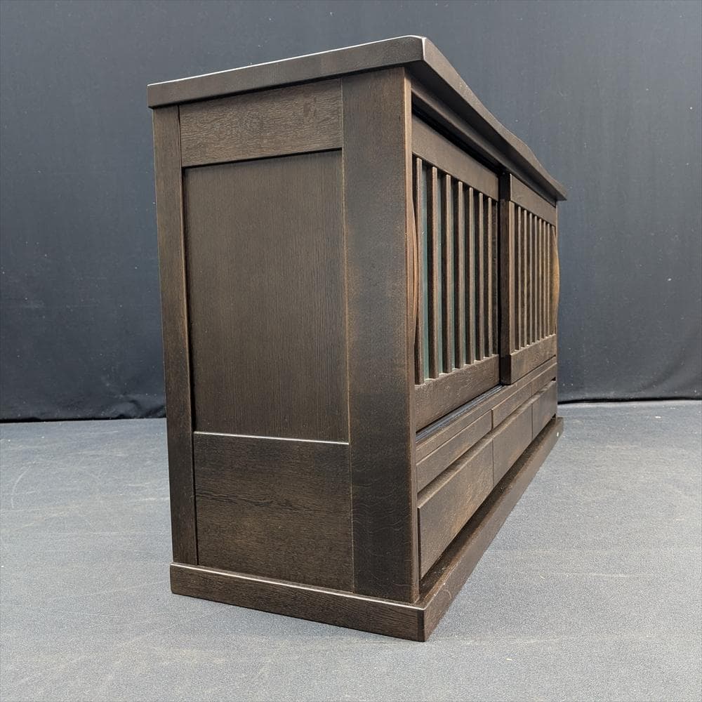 美品　イバタインテリア　オーク　無垢　サイドボード　キャビネット　飾り棚　引き戸