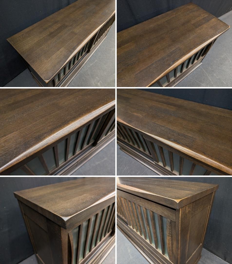 美品　イバタインテリア　オーク　無垢　サイドボード　キャビネット　飾り棚　引き戸