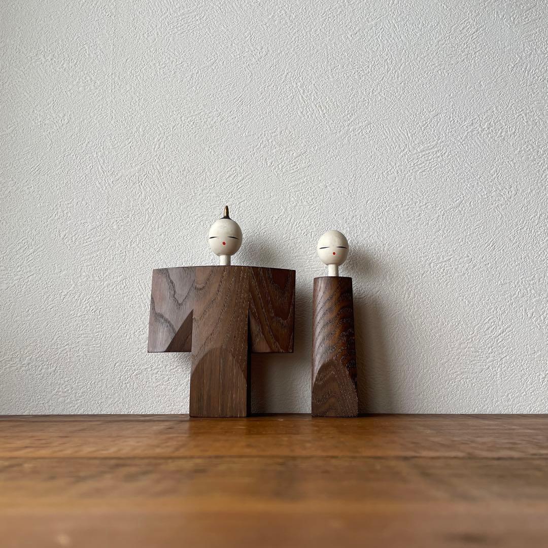 希少　古物　欅木製　立て雛　芸術　古道具　伝統文化　民藝