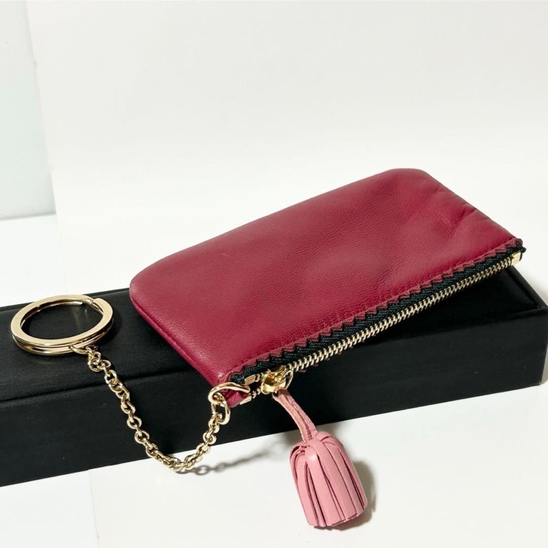 極美品 LOEWE ロエベ アナグラム ナッパレザー タッセル ケース