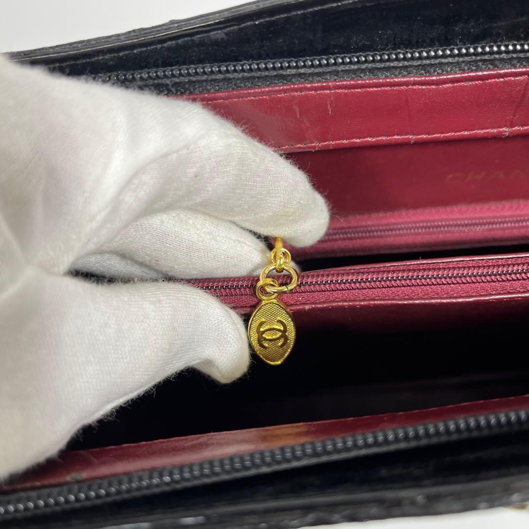 ✨ジャンク特価✨CHANEL チェーンバック　エナメル　クロコ型押し　ココマーク