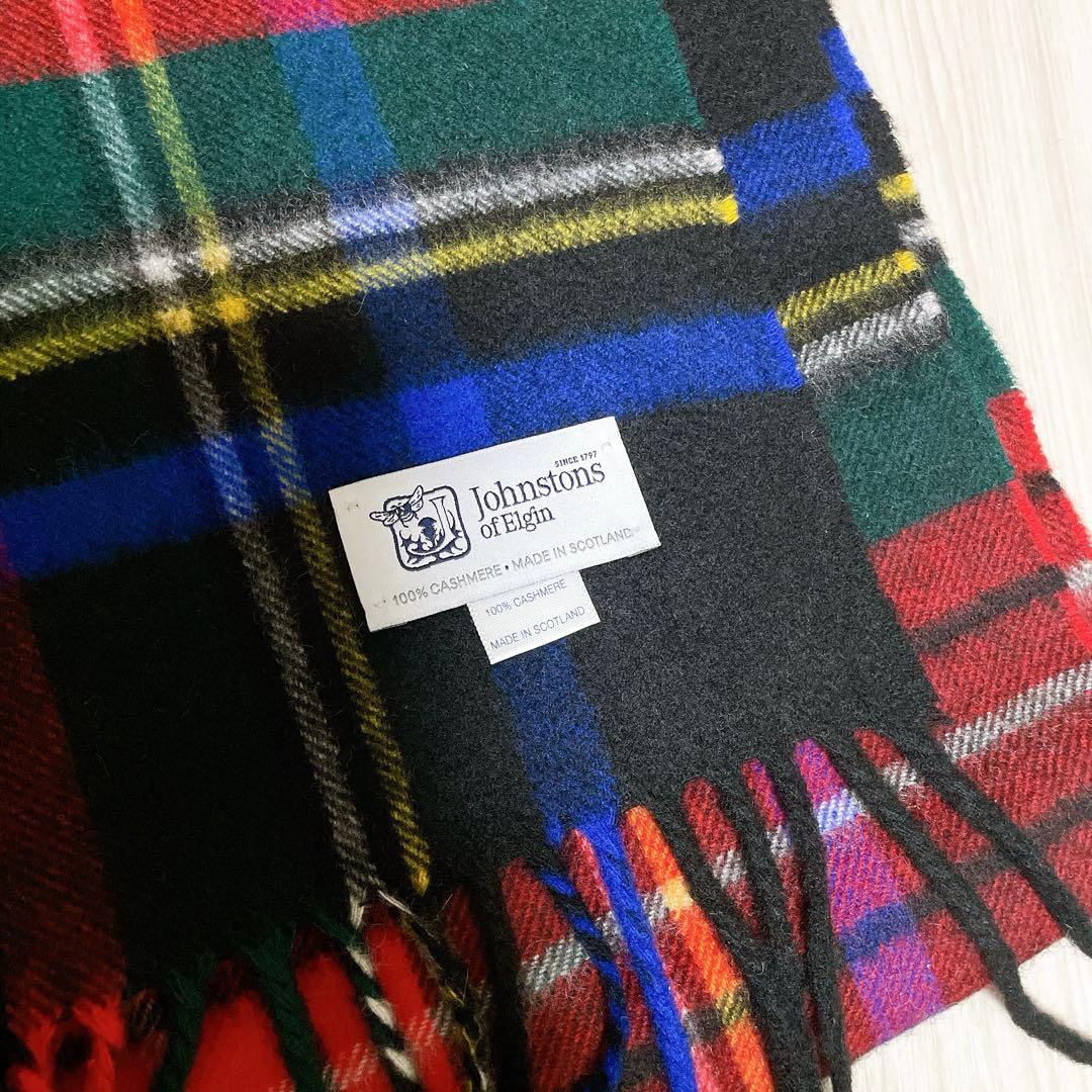 ジョンストンズ カシミア大判ストール　CASHMERE TARTAN STOLE