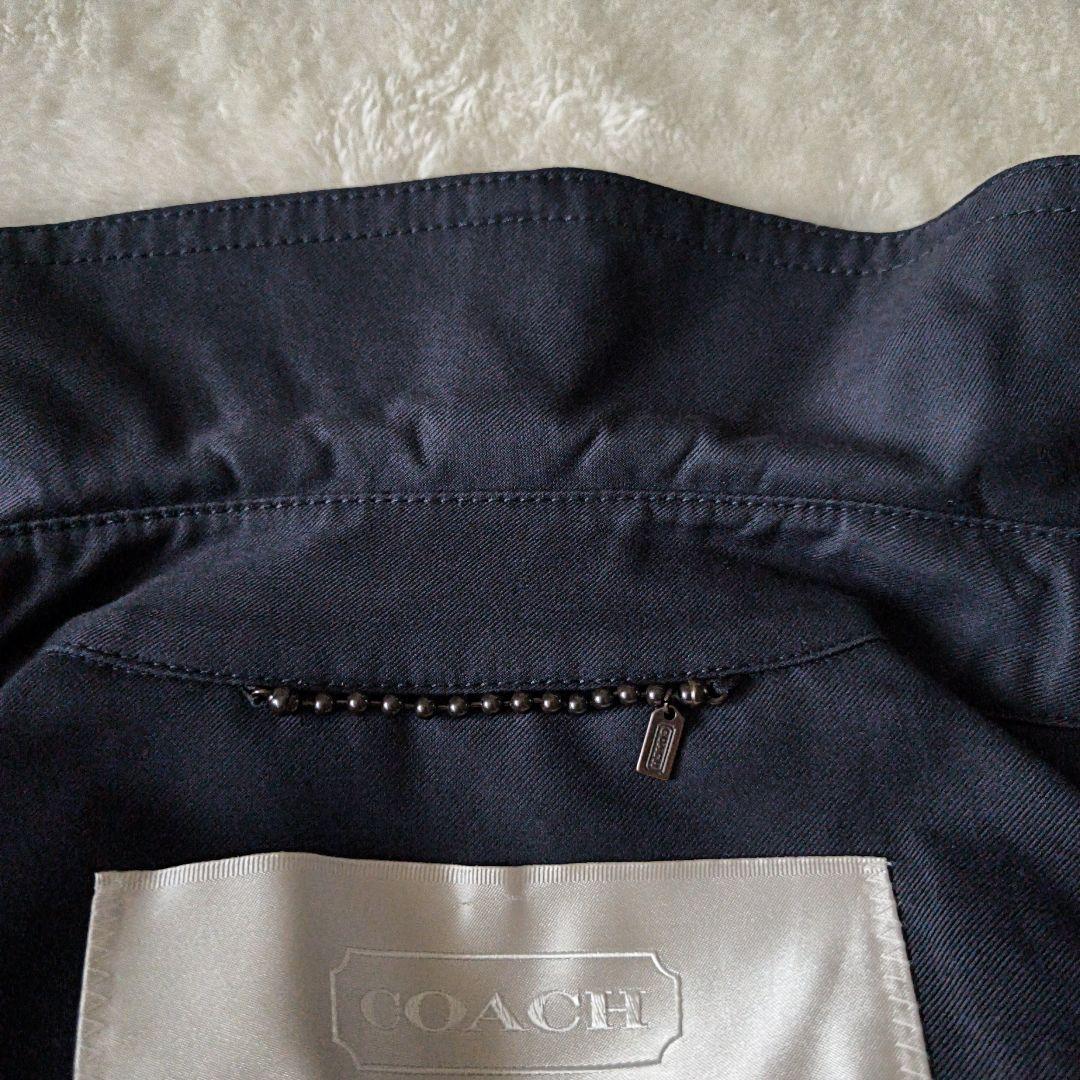 美品✨COACH ショートトレンチコート ダブルブレスト ベルト付 ネイビーM