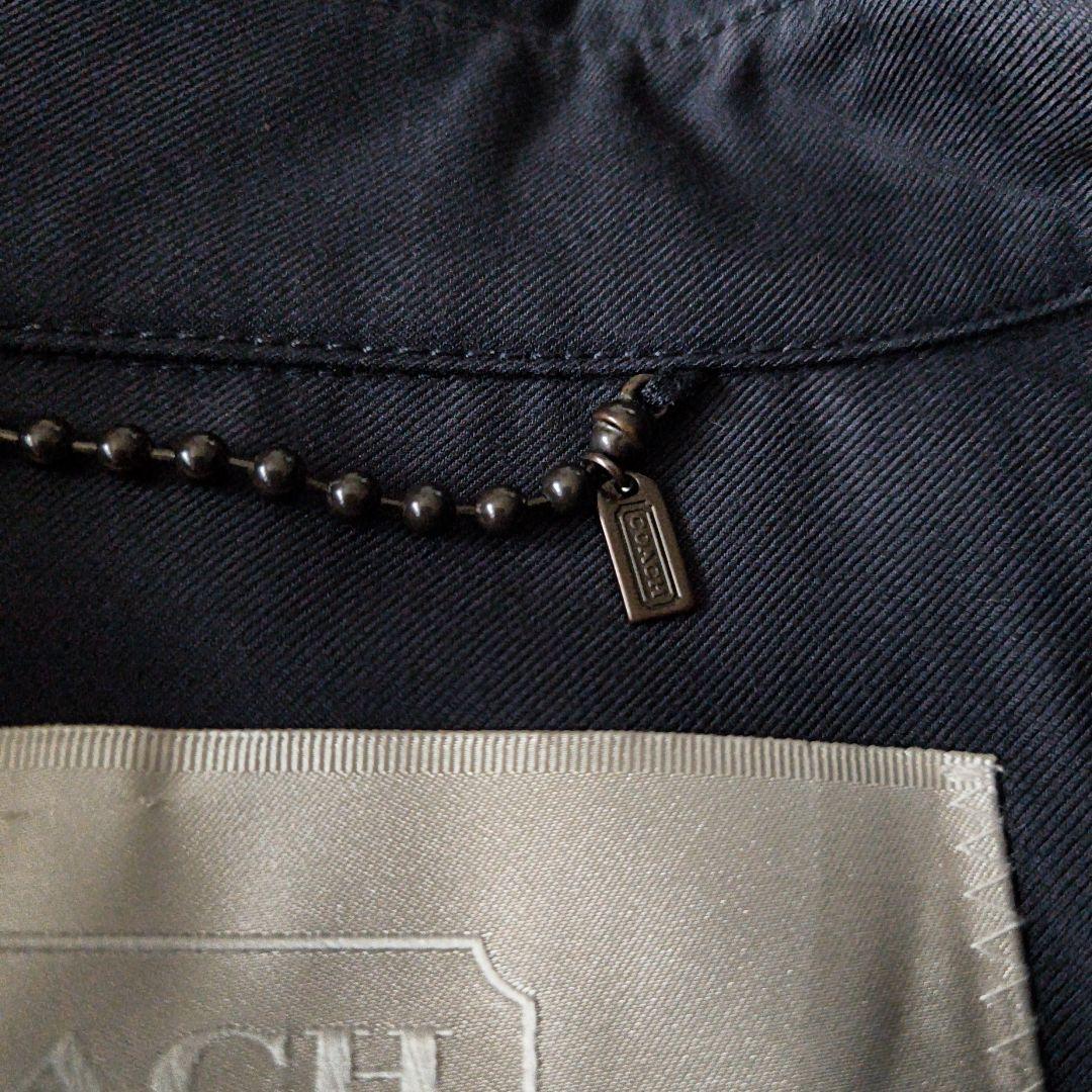 美品✨COACH ショートトレンチコート ダブルブレスト ベルト付 ネイビーM