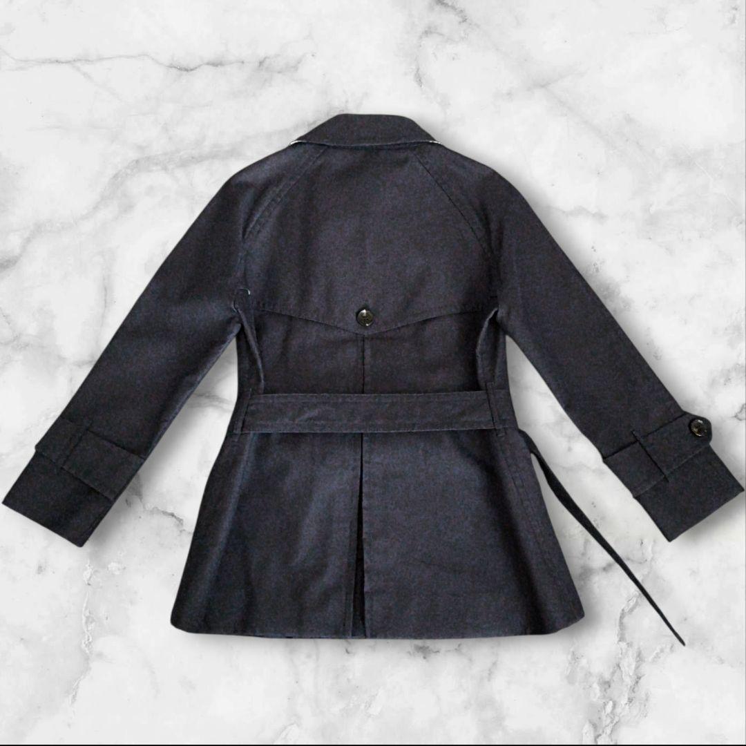 美品✨COACH ショートトレンチコート ダブルブレスト ベルト付 ネイビーM