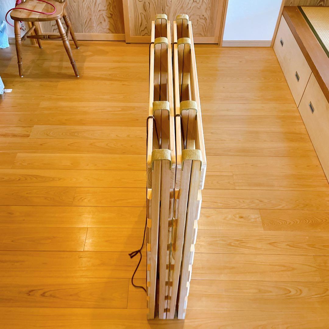 すのこ ダブルサイズ ひのき 2分割セパレート式 折りたたみ布団干し ベッド