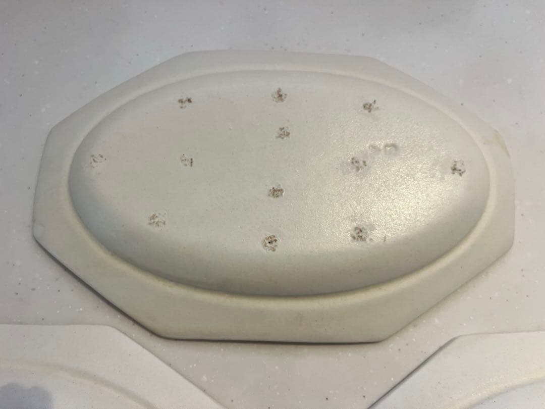 岡田直人　八角形クリーム色皿3枚セット