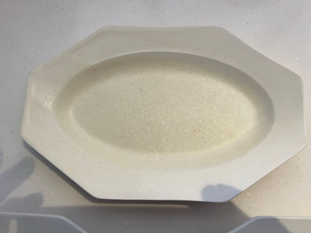 岡田直人　八角形クリーム色皿3枚セット