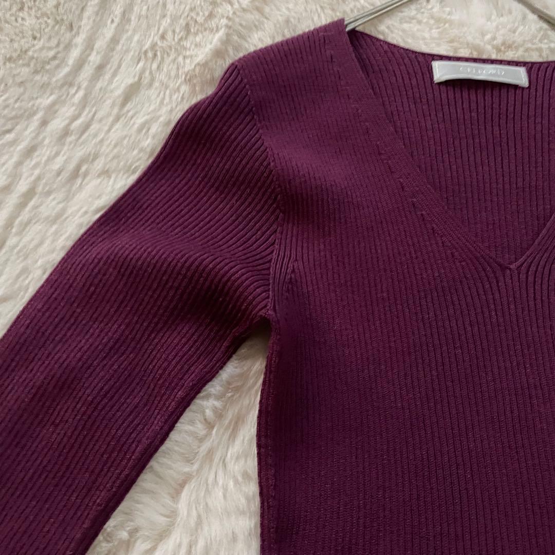 未使用級　セルフォード　M ホールガーメント　ニットロングワンピース　パープル