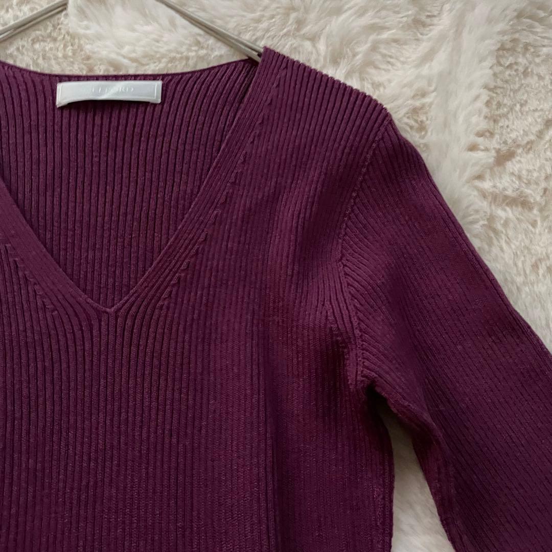 未使用級　セルフォード　M ホールガーメント　ニットロングワンピース　パープル