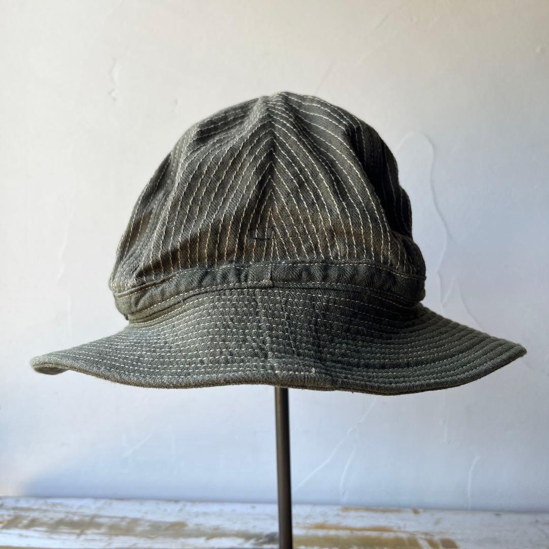 KAPITAL キャピタル　オリーブ　グリーン ストライプ バケットハット