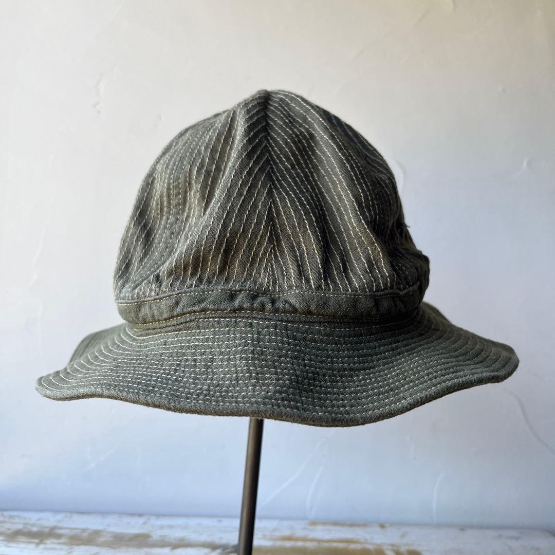KAPITAL キャピタル　オリーブ　グリーン ストライプ バケットハット