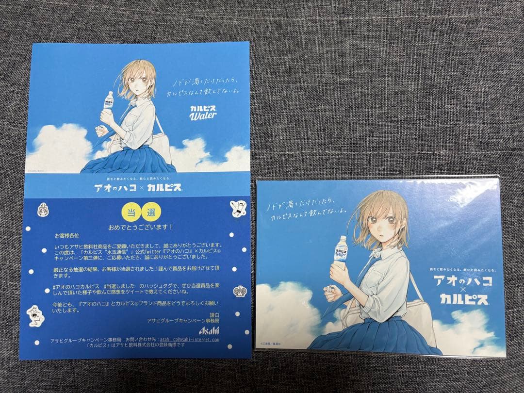 アオのハコ カルピス 当選書 ポストカードセット