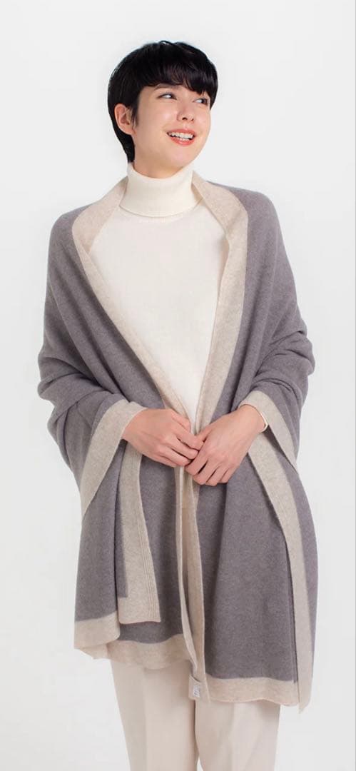 UTO カシミヤ100% 額縁配色　天使のストール　オリジナルオーダーカラー