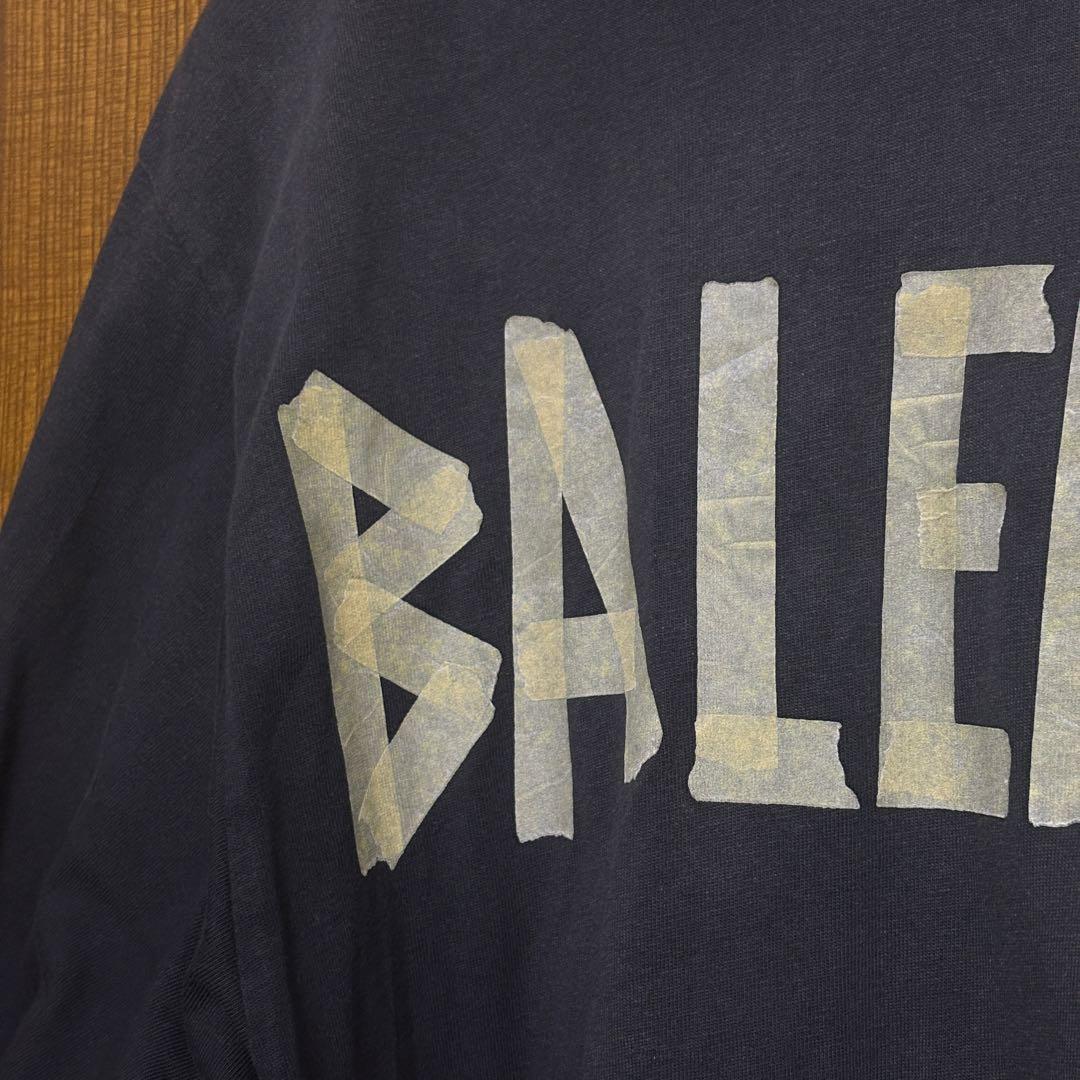 正規品BALENCIAGA ユーズド加工 テープロゴ Tシャツ　値下げ可
