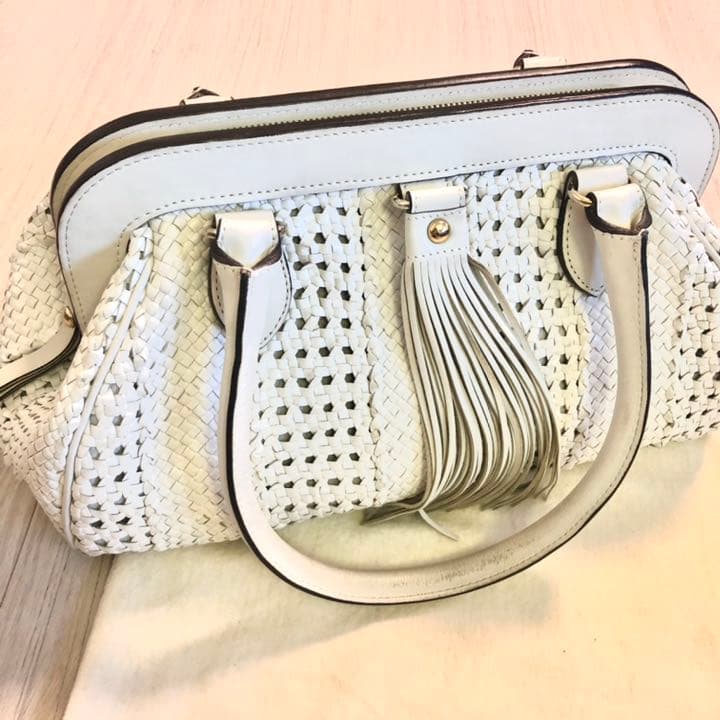 Max Mara オシャレな爽やか編みカゴ風バッグ