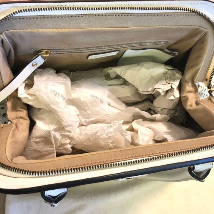 Max Mara オシャレな爽やか編みカゴ風バッグ